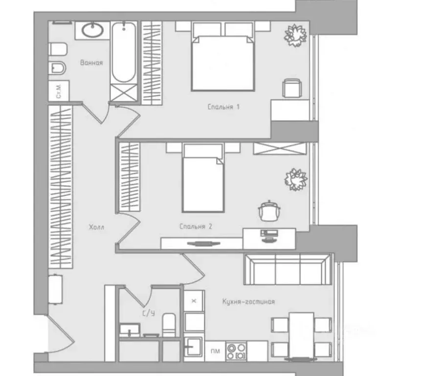 3-к кв. Москва Мичуринский просп., 56 (70.5 м) - Фото 1
