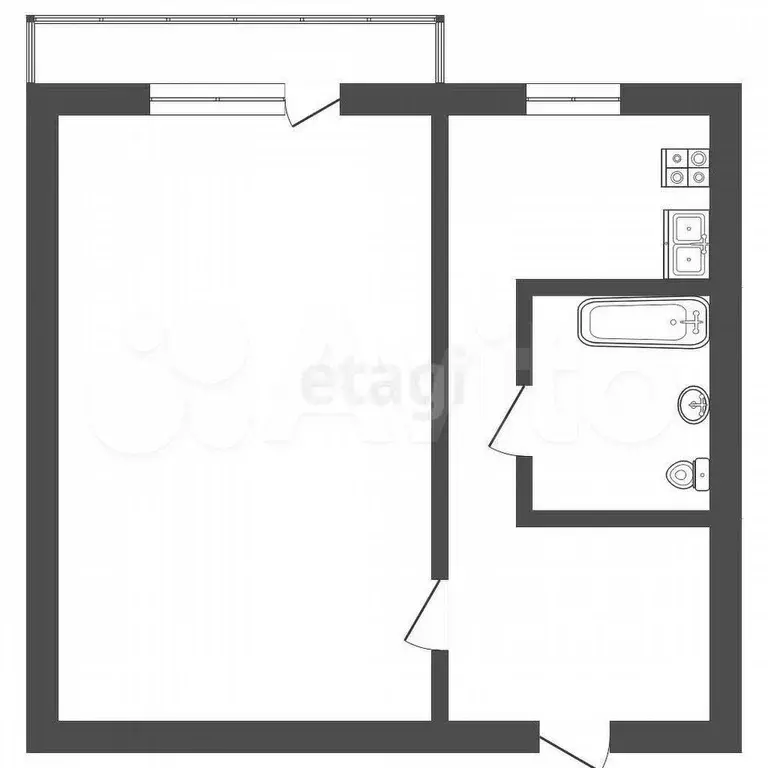 1-к. квартира, 31,5 м, 3/5 эт. - Фото 0
