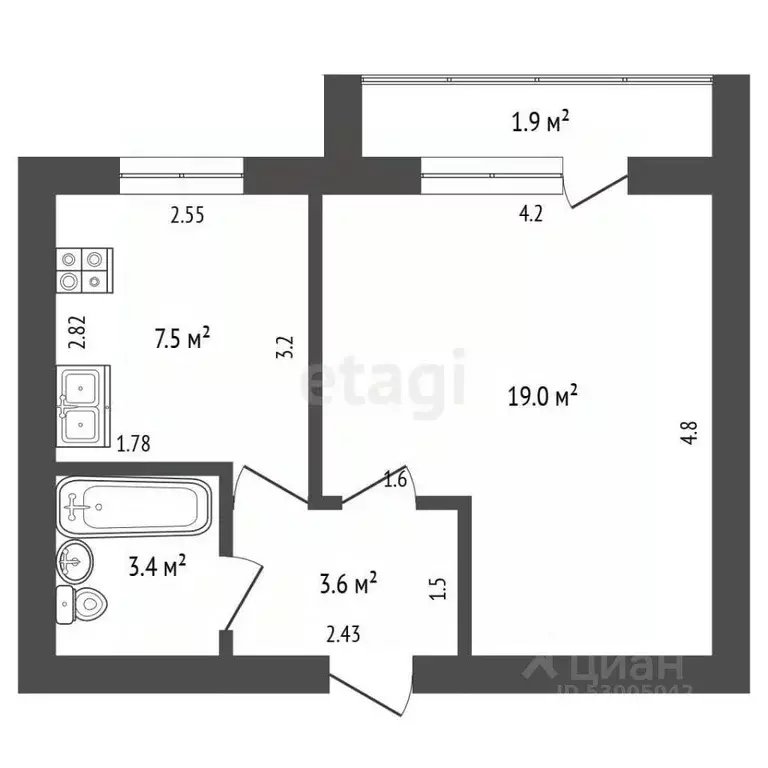 1-к кв. Забайкальский край, Чита ул. Анохина, 4 (33.5 м) - Фото 1
