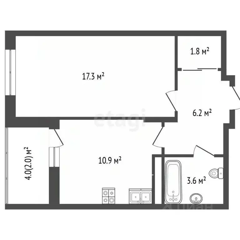 1-к кв. Московская область, Ивантеевка Пушкинский городской округ, ... - Фото 2