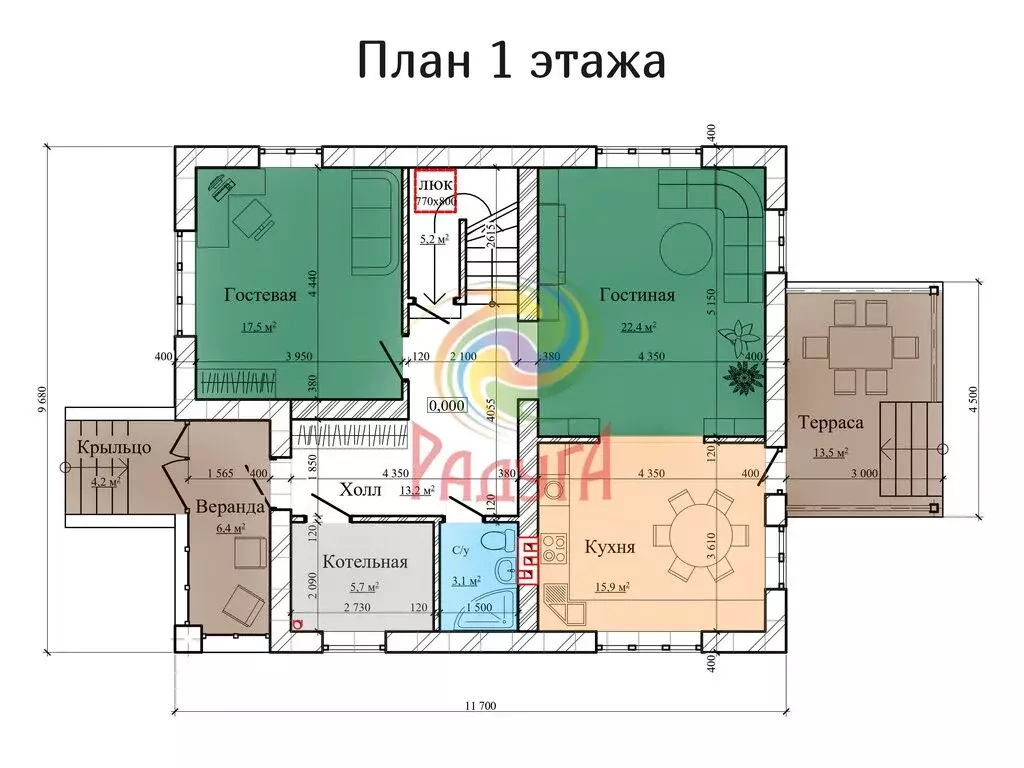 Дом в Ивановский район, Беляницкое сельское поселение, коттеджный ... - Фото 1