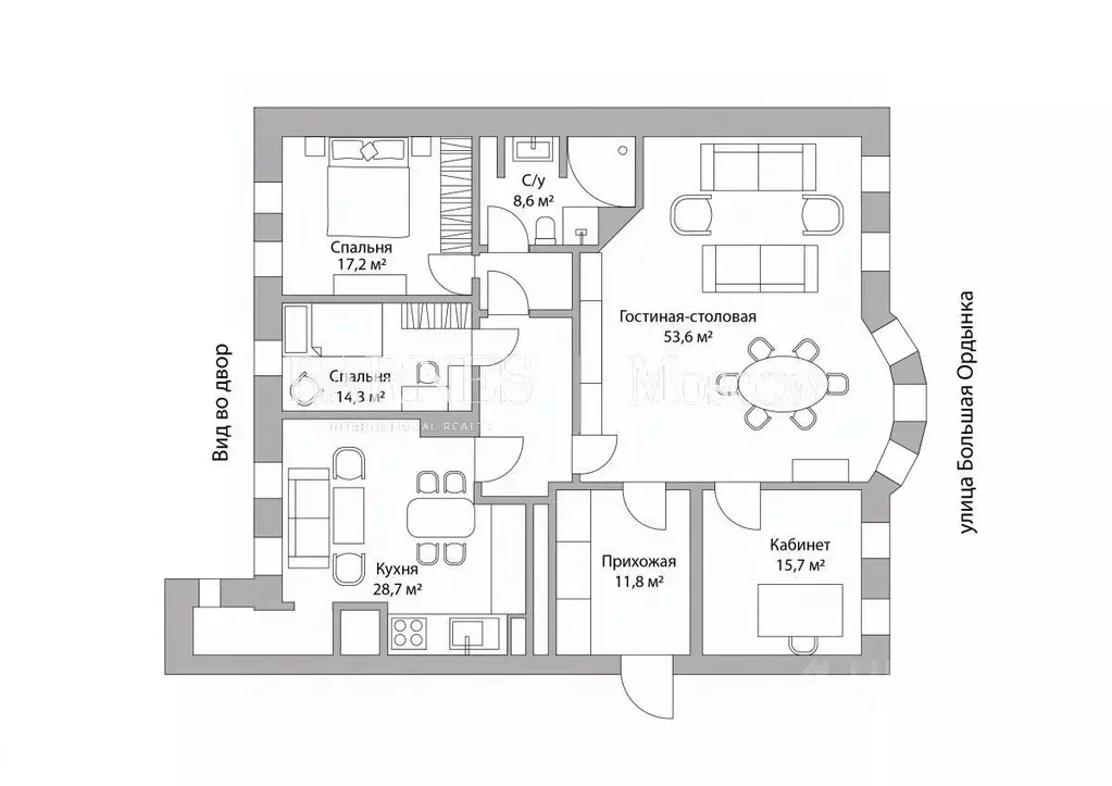 4-к кв. Москва ул. Большая Ордынка, 67 (170.0 м) - Фото 1