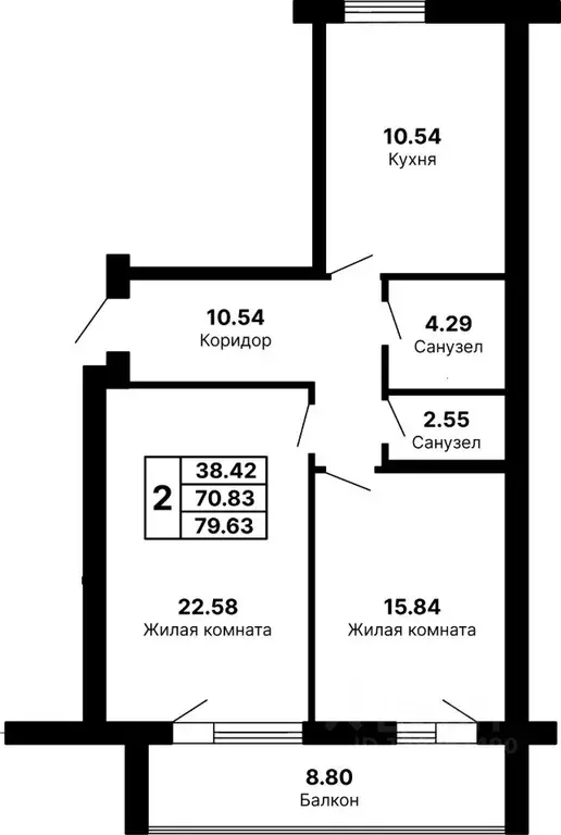 2-к кв. Самарская область, Самара ул. Максима Горького, 58Б (79.63 м) - Фото 1