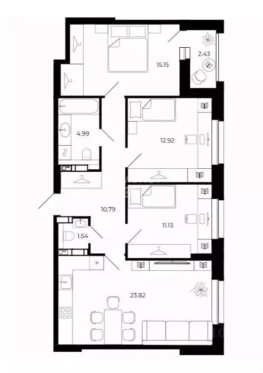 3-к кв. Липецкая область, Липецк просп. Победы, 99 (80.59 м) - Фото 2