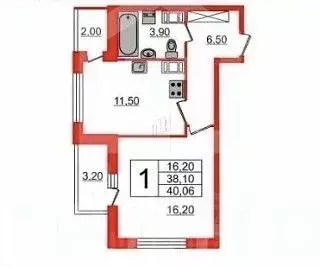 1-к кв. Санкт-Петербург Усть-Славянка тер., просп. Советский, 36к1 ... - Фото 2