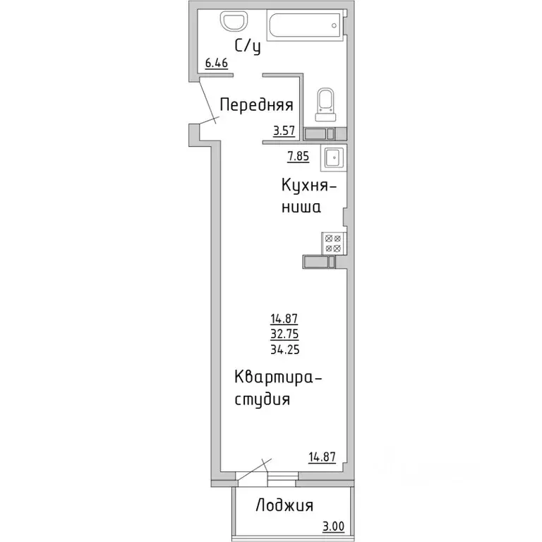 1-к кв. Татарстан, Набережные Челны Сармановский тракт, 27А (34.1 м) - Фото 0