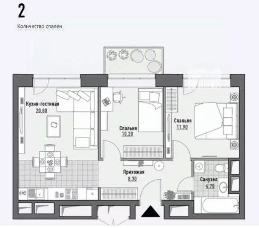 2-к кв. Москва 1-я Ямская ул., 6 (55.0 м) - Фото 1
