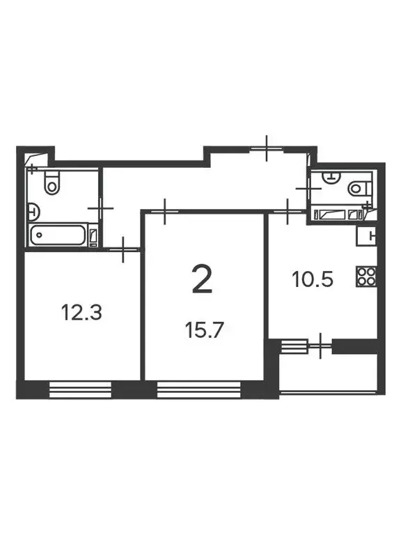 3-комнатная квартира: Москва, Полярная улица, 3 (54.5 м) - Фото 1