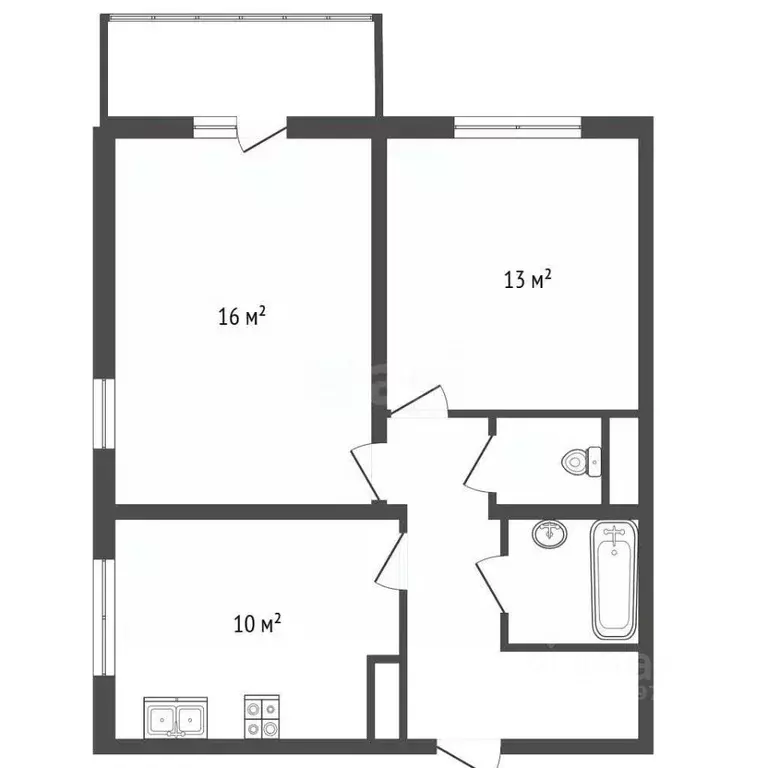 2-к кв. Санкт-Петербург ул. Дыбенко, 5к6 (50.5 м) - Фото 2