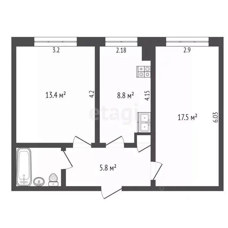 2-к кв. Ямало-Ненецкий АО, Новый Уренгой Советский мкр, 3/4 (50.5 м) - Фото 1