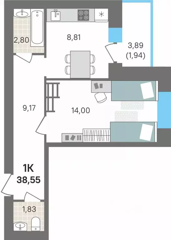 1-к кв. Пермский край, Пермский муниципальный округ, с. Култаево ул. ... - Фото 1