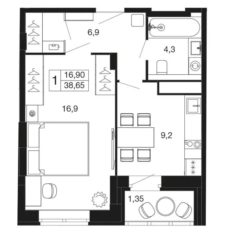 1-комнатная квартира: Апрелевка, жилой комплекс Времена Года, к2 ... - Фото 1