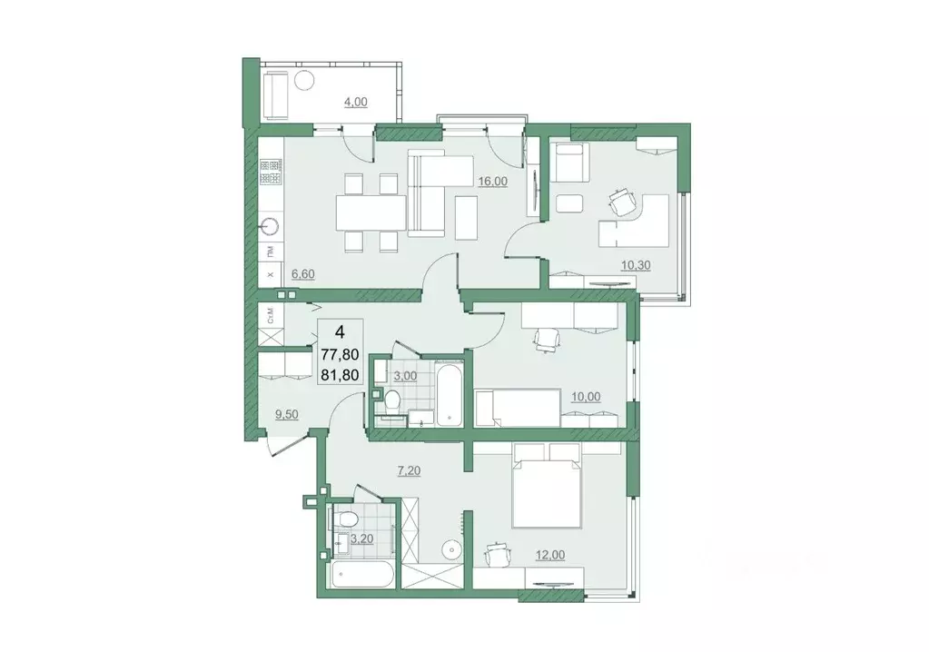 4-к кв. Саратовская область, Саратов просп. Героев Отечества, 7 (77.8 ... - Фото 1