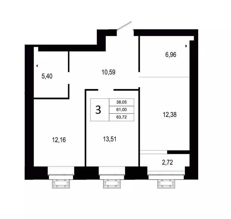 3-к кв. Волгоградская область, Волгоград ул. Землячки, 60 (63.72 м) - Фото 1