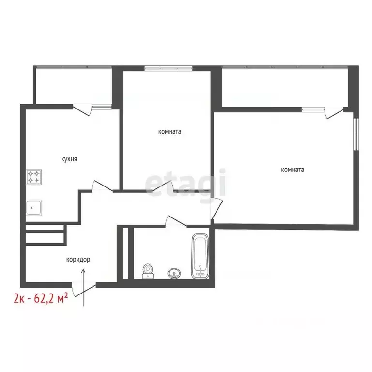 Комната Свердловская область, Екатеринбург пер. Трамвайный, 2к2 (18.0 ... - Фото 2