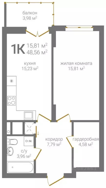 1-к кв. Нижегородская область, Нижний Новгород 2-я Оранжерейная ул., 4 ... - Фото 1