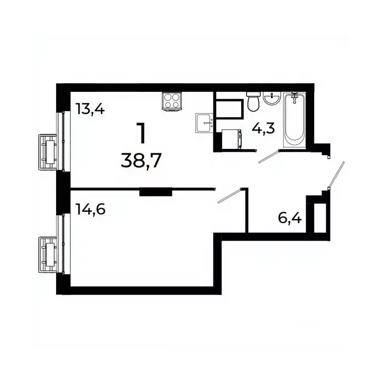 1-к кв. Нижегородская область, Нижний Новгород ул. Коперника, 15 (38.7 ... - Фото 1
