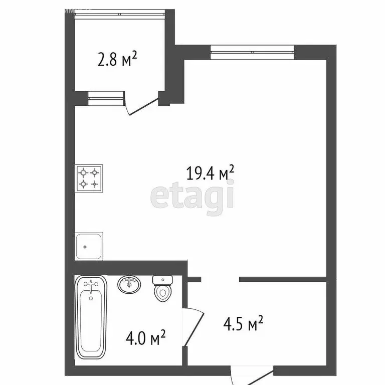 Квартира-студия: Красноярск, Апрельская улица, 5К (29.4 м) - Фото 0