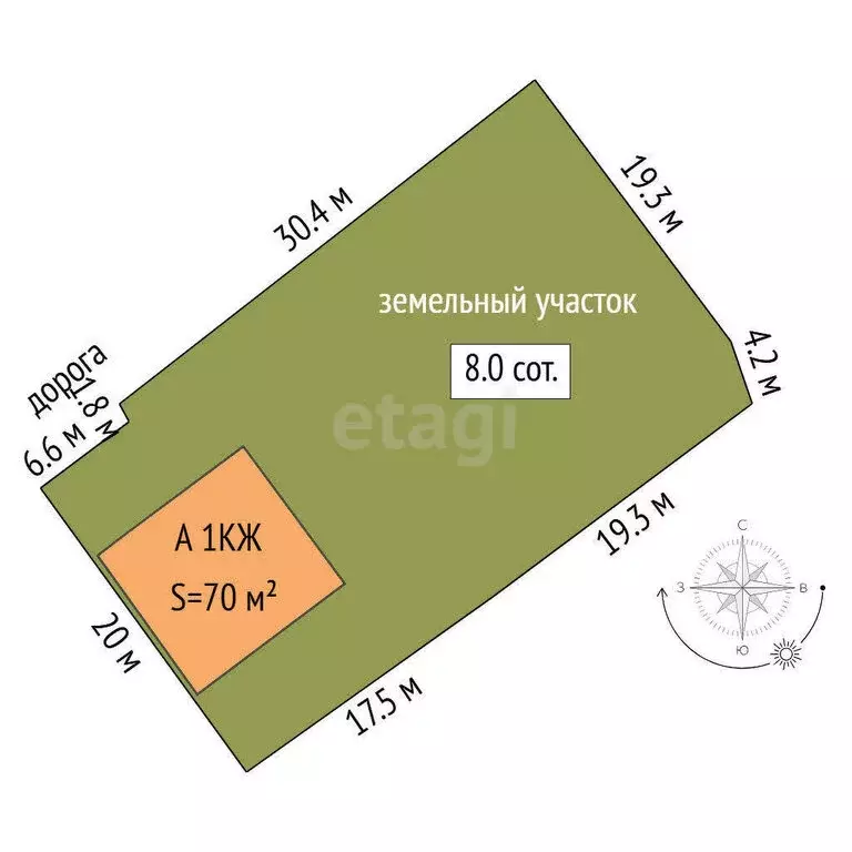 Дом в Юргинское, улица Батурина (70 м) - Фото 0