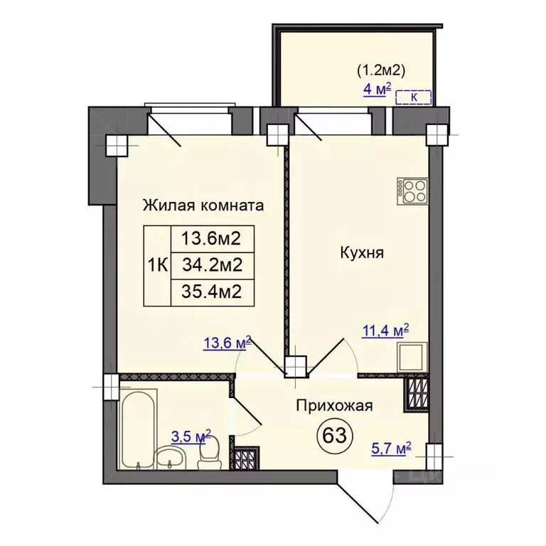 1-к кв. Псковская область, Псковский район, Завеличенская волость, д. ... - Фото 1