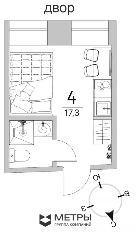 Студия Санкт-Петербург Казанская ул., 15 (17.3 м) - Фото 0