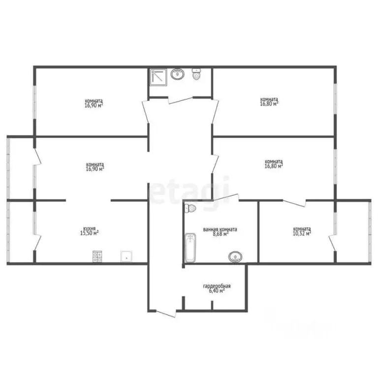 5-к кв. Челябинская область, Озерск Заозерный мкр, 6/5 (130.6 м) - Фото 1