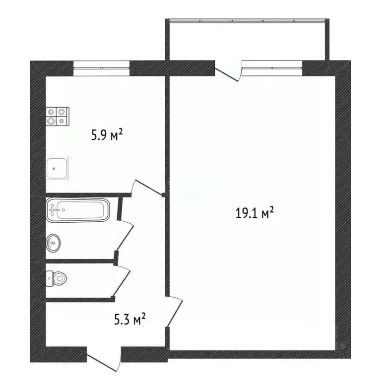 1-к кв. Калужская область, Балабаново г. Боровский муниципальный ... - Фото 1