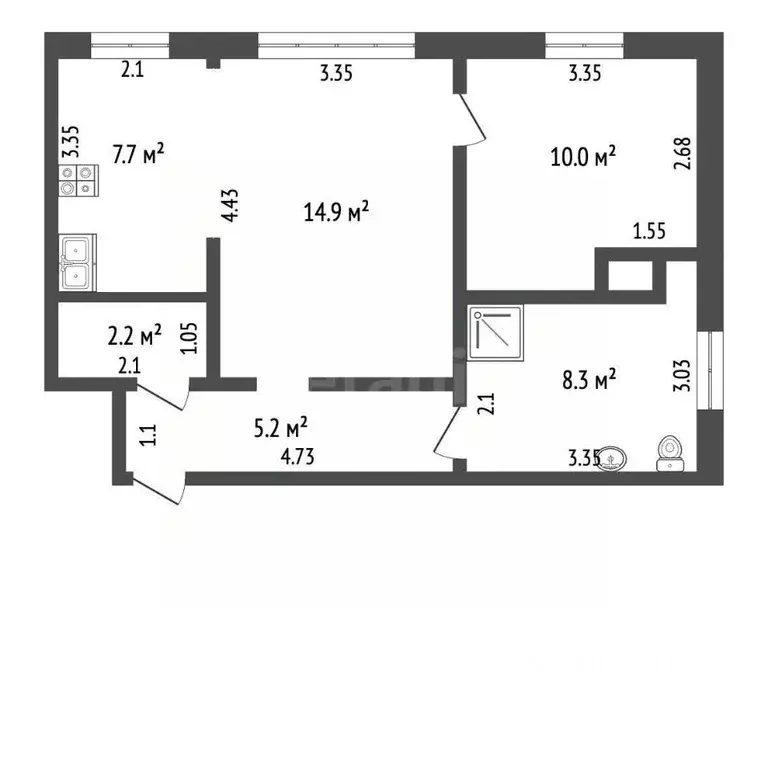 3-к кв. Тамбовская область, Мичуринск Донская ул., 2В (48.3 м) - Фото 2