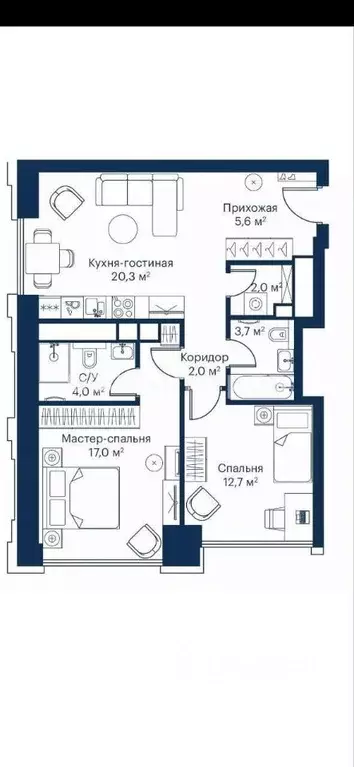 3-к кв. Москва Волоколамское ш., 95/2 (67.4 м) - Фото 2