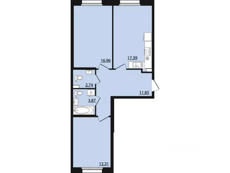 2-к кв. Воронежская область, Рамонский район, Яменское с/пос, пос. ... - Фото 1