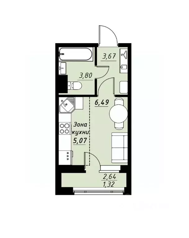 Студия Тамбовская область, Тамбов Телецентр мкр, Строганов жилой ... - Фото 1