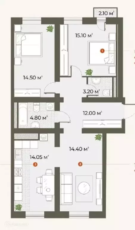 Продаётся 3-к квартира, 80 м - Фото 0