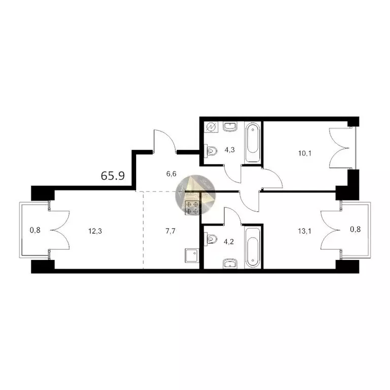 2-комнатная квартира: Санкт-Петербург, набережная Обводного канала, ... - Фото 1