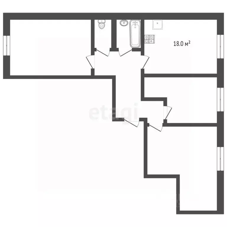 2-к кв. Самарская область, Самара Гая ул., 20 (61.0 м) - Фото 1