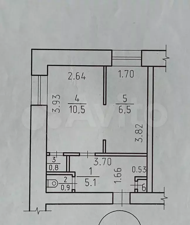 1-к. квартира, 24,2 м, 4/5 эт. - Фото 0