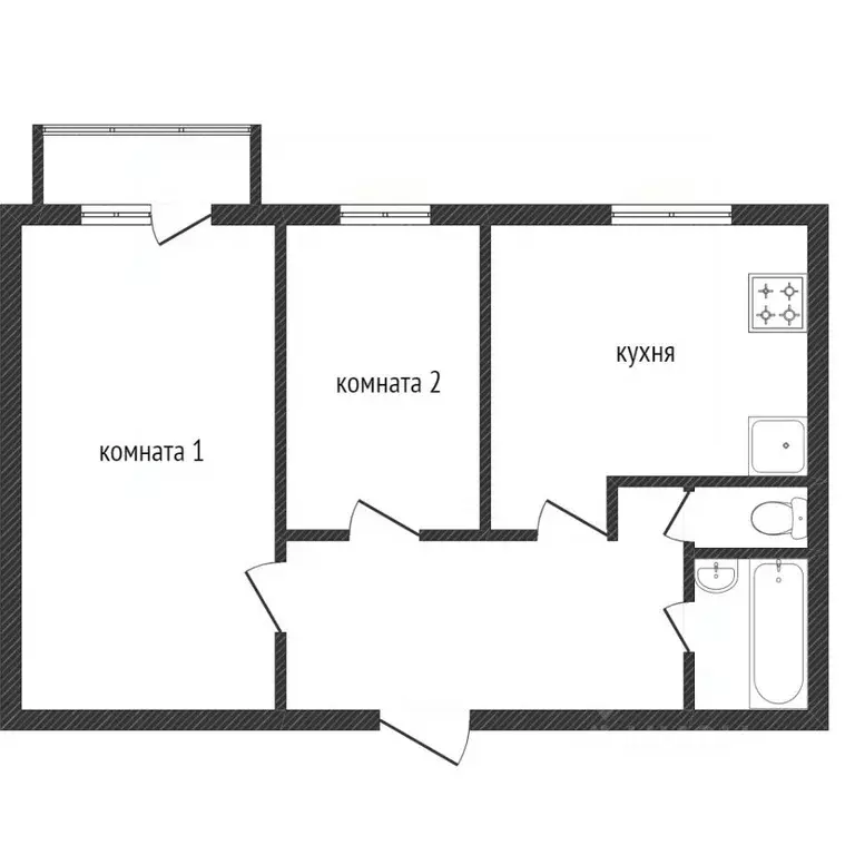 2-к кв. Бурятия, Улан-Удэ Ключевская ул., 86 (48.0 м) - Фото 2