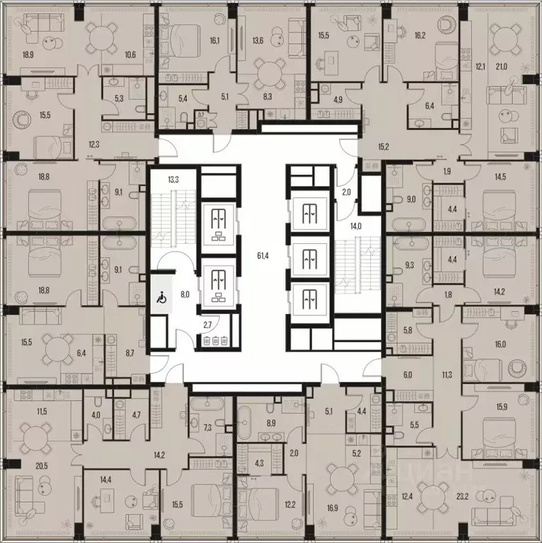 4-к кв. Москва Летниковская ул., 11к1 (121.1 м) - Фото 1