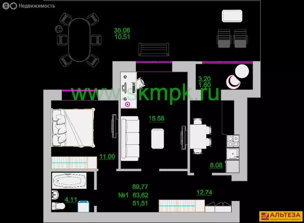 2-комнатная квартира: Зеленоградск, улица Тургенева, 16А (63.8 м) - Фото 0