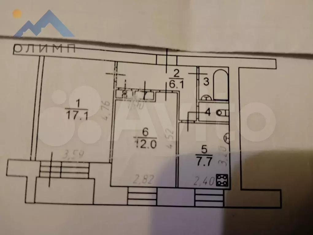 2-к. квартира, 43 м, 2/9 эт. - Фото 0