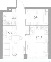 1-комнатная квартира: Москва, Кутузовский проезд, 16А/1 (44.9 м) - Фото 1
