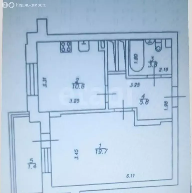 1-комнатная квартира: Казань, улица Наиля Юсупова, 3 (38.9 м) - Фото 1