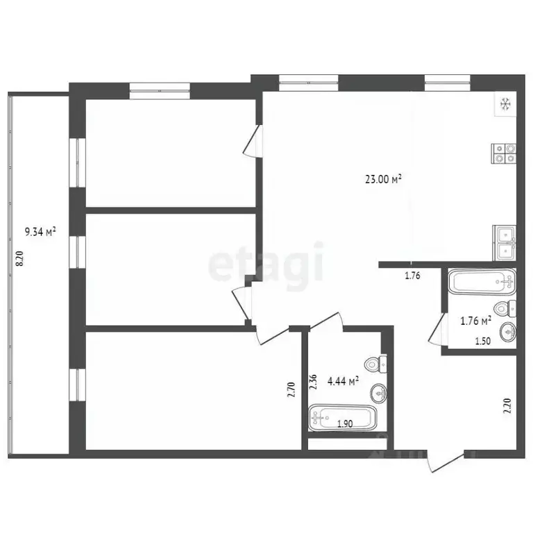 4-к кв. Ямало-Ненецкий АО, Новый Уренгой Дружба мкр, 6/2 (82.0 м) - Фото 1