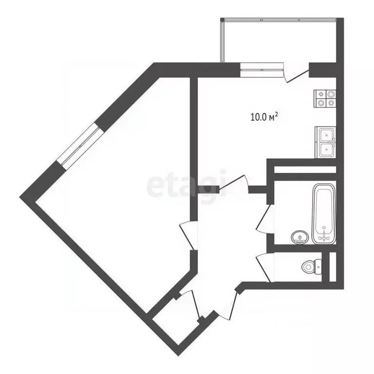 1-к кв. Ханты-Мансийский АО, Ханты-Мансийск Югорская ул., 17 (40.8 м) - Фото 1