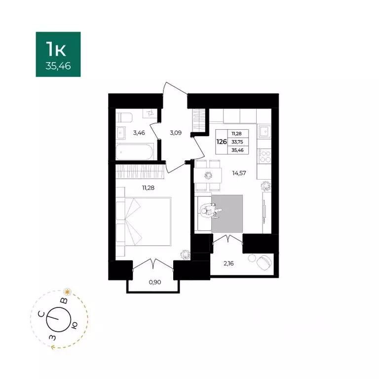 1-к кв. Ярославская область, Ярославль Северный жилрайон, 15-й мкр, ... - Фото 1