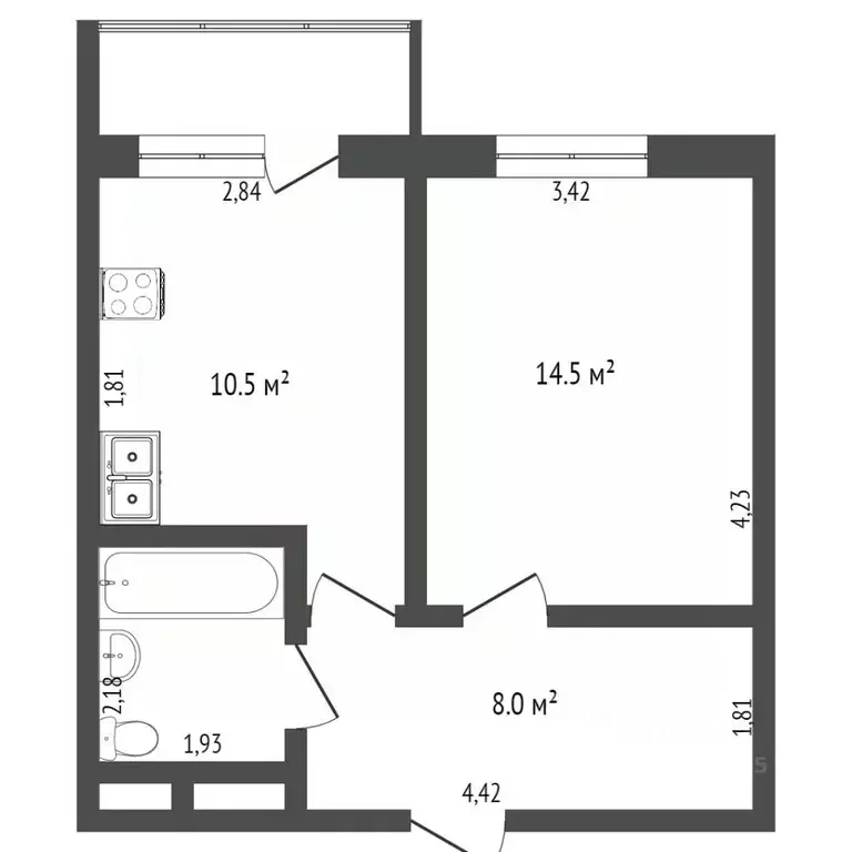 1-к кв. Москва Феодосийская ул., 7к6 (38.0 м) - Фото 1
