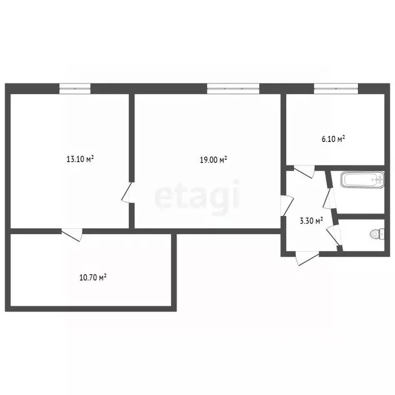 3-к кв. Кемеровская область, Прокопьевск ул. Советов, 5 (56.0 м) - Фото 1