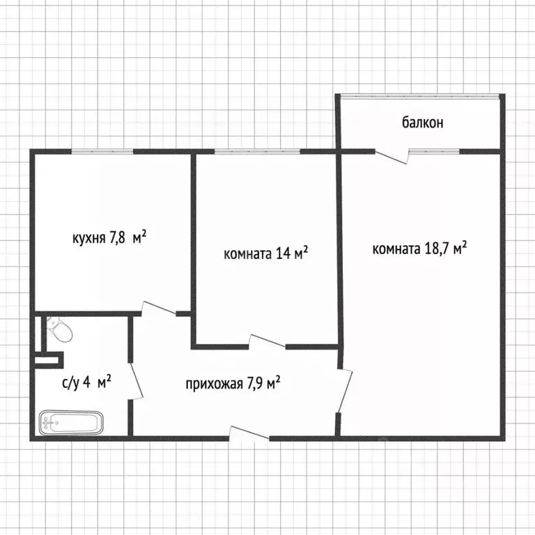 2-к кв. Адыгея, Майкоп ул. 12 Марта, 134К1 (52.4 м) - Фото 2