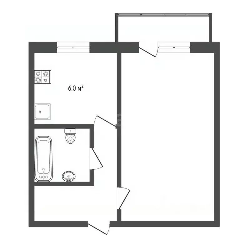 1-к кв. Ханты-Мансийский АО, Сургут ул. Мелик-Карамова, 92 (30.0 м) - Фото 1