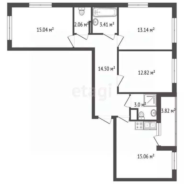 3-к кв. Санкт-Петербург дор. Кушелевская, 1к2 (80.0 м) - Фото 2