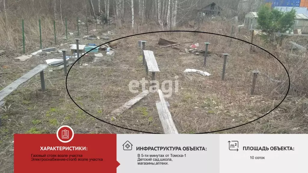 Участок в Томская область, Томск пос. Угольный,  (10.0 сот.) - Фото 1